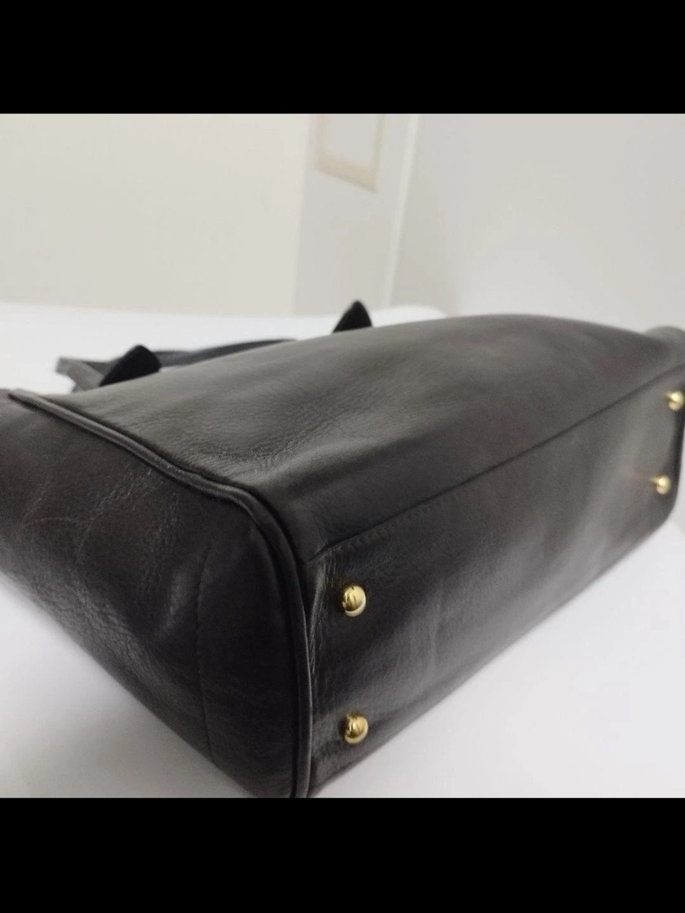 Loewe Black Embossed Logo Leather Tote - Picture 6 of 12
